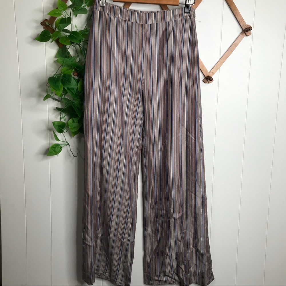 Samsoe Elina Trousers Woven Striped Pants Wide Leg NWOT small